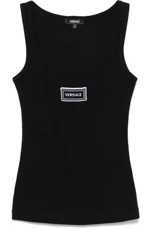 VERSACE Logo-patch tank top
