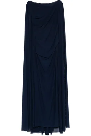 TALBOT RUNHOF Cape-insert tulle dress