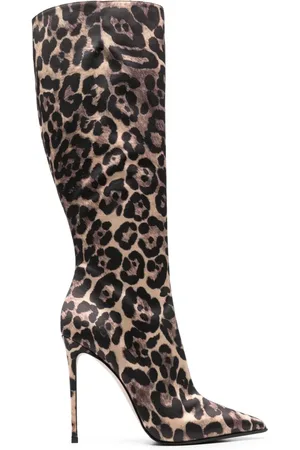 LE SILLA Eva 120mm leopard-print boots