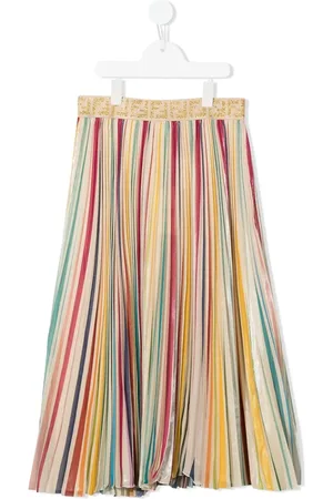 Fendi Logo-waistband striped skirt