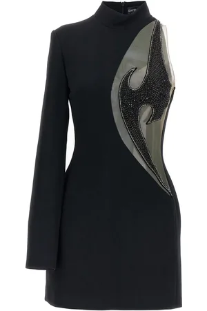 DAVID KOMA One-shoulder bead embroidery dress