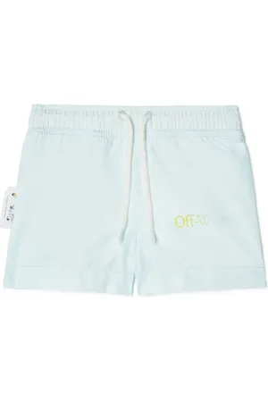 OFF-WHITE Diagonal stripe-print swim shorts