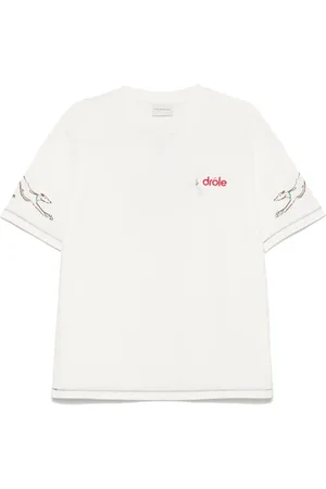 Drôle de Monsieur Logo-embroidered T-shirt