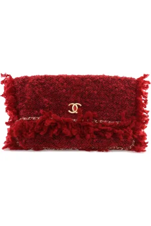 CHANEL 2017-2018 Tweed Fringe Paris Cosmopolite clutch bag