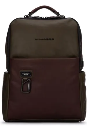 Piquadro Logo-lettering leather backpack