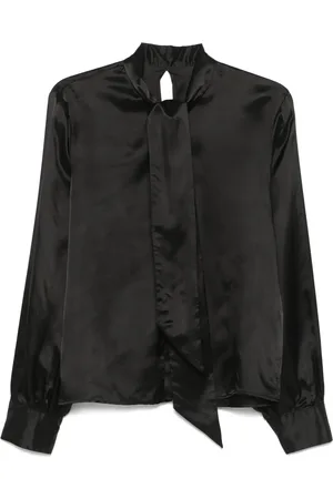 Maison Margiela Tie-neck satin shirt