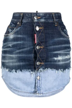 Dsquared2 Dip-dyed denim mini skirt