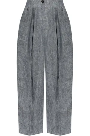 Emporio Armani Pleat-detail chambray trousers