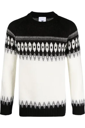 PT Torino Intarsia-knit ribbed-trim jumper