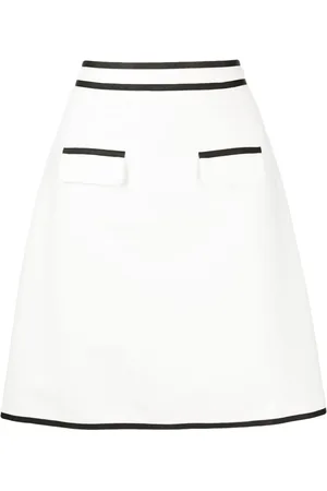 Paule Ka Contrasting-trim A-line skirt
