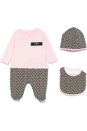 Balmain PB-monogram babygrow set (set of three)