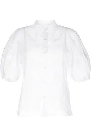 Chloé Embroidered-design puff-sleeve shirt
