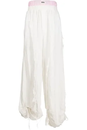 Natasha Zinko Double-waist hemp track pants