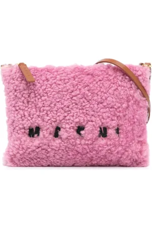 Marni 2021-2024 Shearling and Calfskin Logo crossbody bag