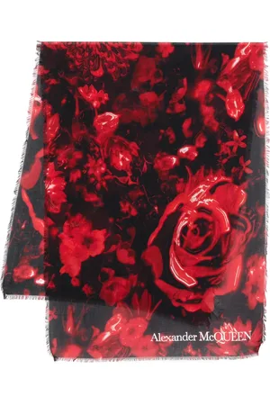 Alexander McQueen Rose-print scarf