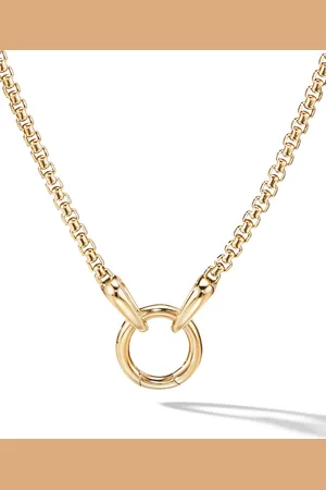 David Yurman 18kt yellow Smooth Amulet Box Chain necklace (2.7mm)
