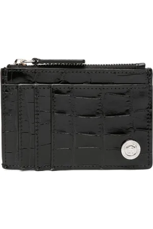 VERSACE Crocodile-effect leather card holder