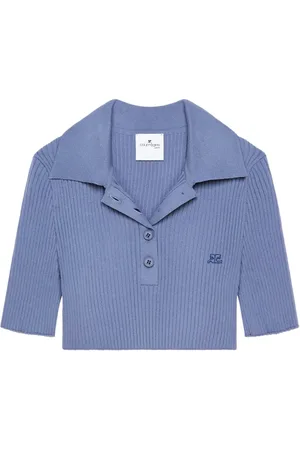 Courrèges Knitted cropped polo top