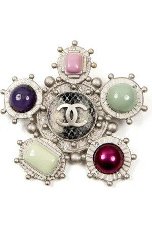CHANEL 2013 CC multi-stone brooch