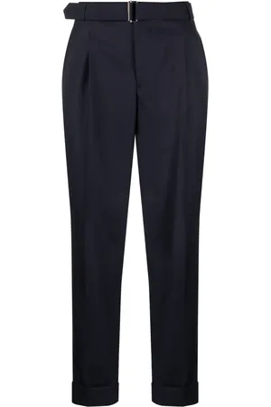 OFFICINE GENERALE Belted-waist tapered trousers
