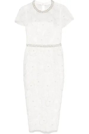 Self-Portrait Embellished tulle midi dress