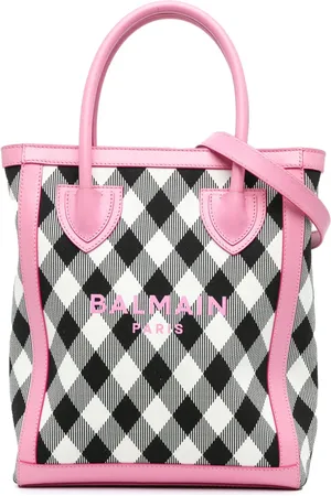 Balmain 2020-2024 Canvas Checkered B-Army 26 Shopping satchel
