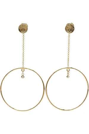 Hermès 2010s 18kt rose gold Exlibris diamond hoop earrings
