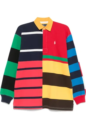 Ralph Lauren Patchwork-stripe jersey polo top