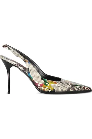 Missoni 100mm python-print slingback pumps