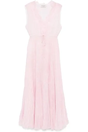 Ermanno Firenze Plissé-detailed maxi dress