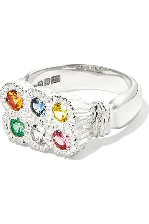 Bleue Burnham Sterling Flowers Grow Together sapphire ring