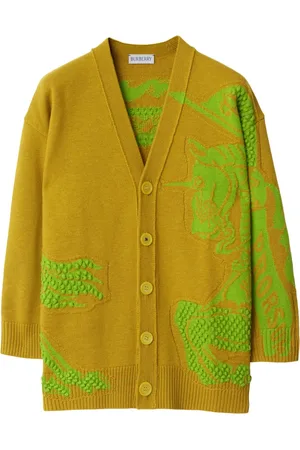 Burberry Patterned intarsia-knit V-neck cardigan