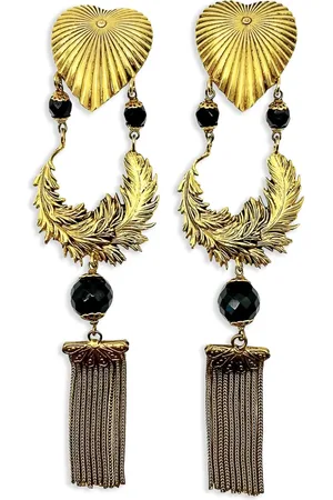 JENNIFER GIBSON JEWELLERY 1980s pre-owned heart tassel clip-on earrings