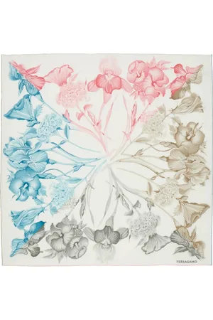 Salvatore Ferragamo Hydrangea-print silk scarf