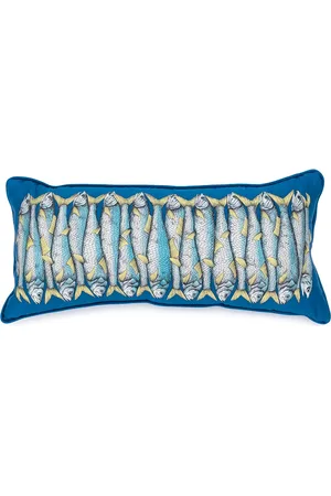 FORNASETTI Sardine silk cushion