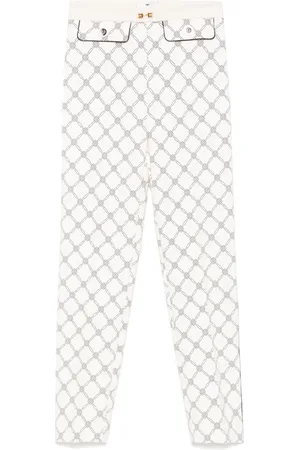 Elisabetta Franchi Diamond-print crepe trousers
