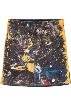 Charles Jeffrey Loverboy Exclusive Painted Art denim skirt
