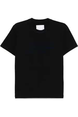 SACAI Flocked-slogan T-shirt