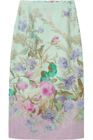 La DoubleJ All-over floral stamp skirt