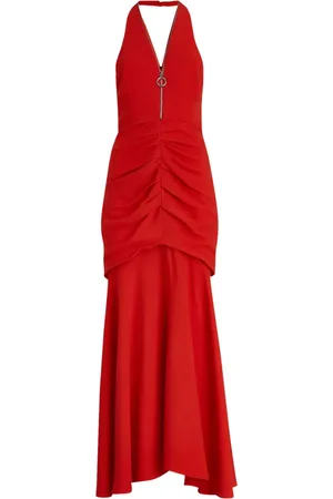 DEL CORE Drape-detail maxi dress