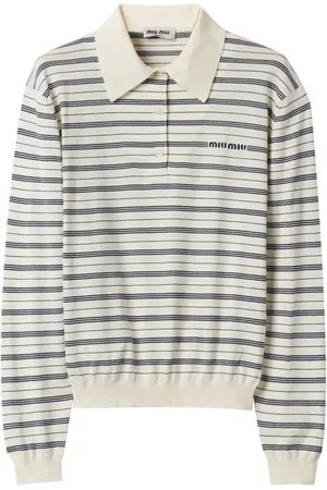 Miu Miu Logo-print striped polo top