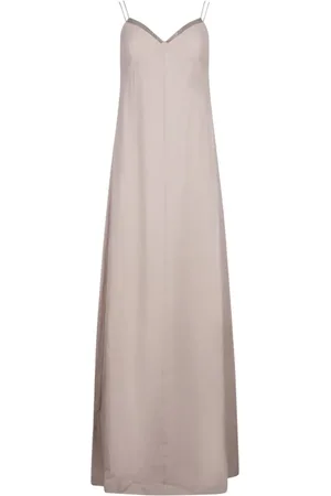 Brunello Cucinelli V-neck sleeveless maxi dress