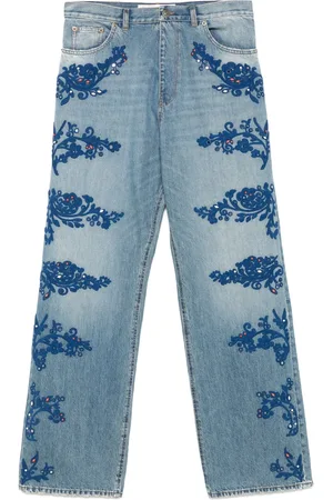 VALENTINO GARAVANI Guipure-lace detailing jeans