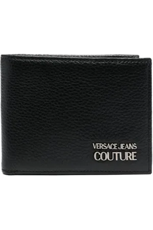 VERSACE Logo-plaque leather wallet