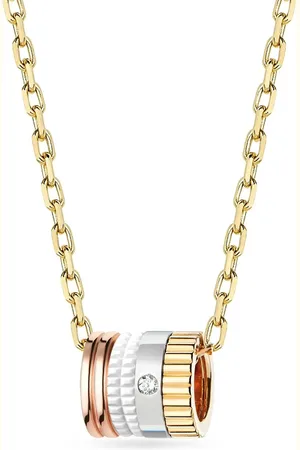 Boucheron 18kt white, yellow and rose Quatre White Edition mini ring pendant