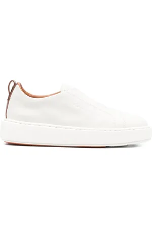 santoni Leather slip-on sneakers