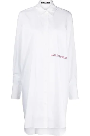 Karl Lagerfeld Logo-embossed cotton shirt dress