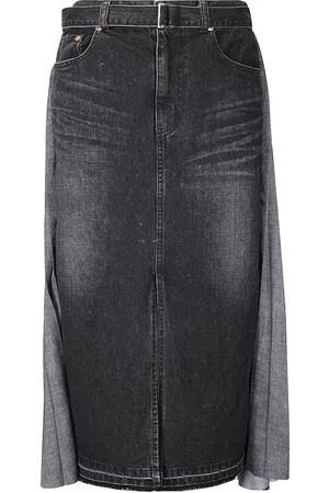 SACAI Pleated denim skirt