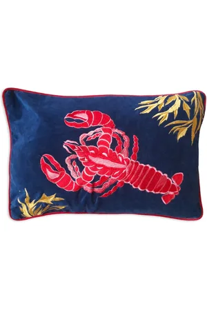 Les-Ottomans Rock Lobster embroidered cushion