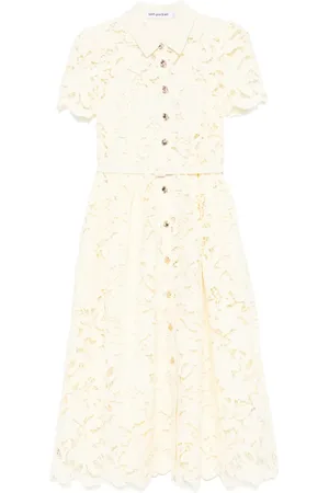 Self-Portrait Lace collared midi dress